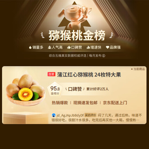 Jingdida Pujiang Red Heart Kiwi Fruit 24 Extra Large Fruit Single Fruit 100g+ Kiwi Fruit Straight from the Source