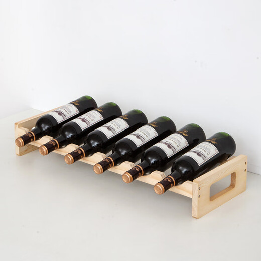 Tanbeiman red wine display rack solid wood red wine rack home creative wine rack wine bottle rack red wine display rack storage wine cabinet decorative ornaments one layer of log color 3 bottles