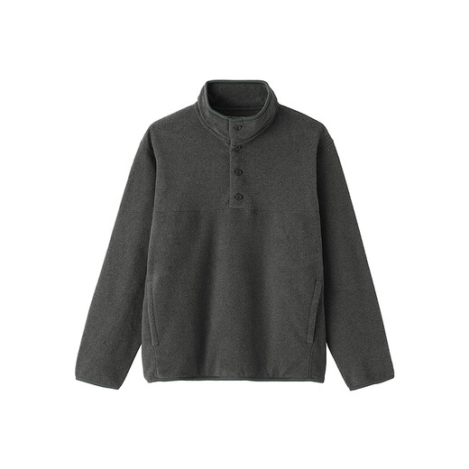 Мужской флисовый пуловер MUJI, мужской свитер, мужская одежда для мальчиков, 25 зимних топов, AB1P9A5A, темно-серый, L (175/100A)