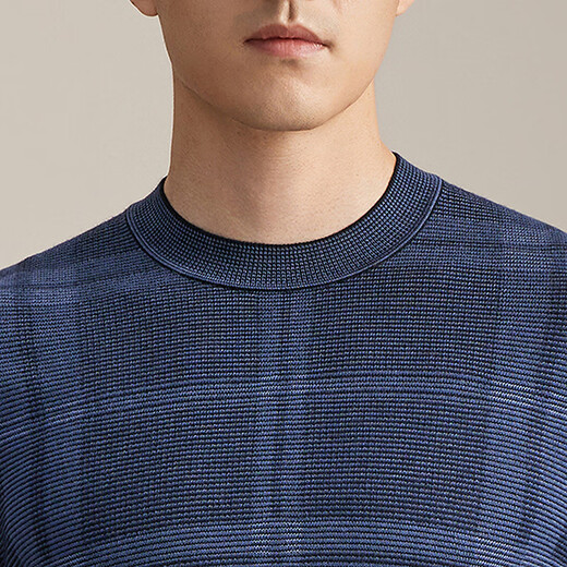 YOUNGOR (YOUNGOR) wool sweater for men, wool blended fabric wool sweater, comfortable and warm, not easy to pilling, 2025 shopping mall same style, dark blue YYHM615244FYA L 105cm (recommended 145-165Jin Jin equals 0.5kg)
