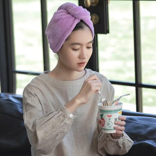 Sanli hair drying cap, water-absorbing, quick-drying hair towel, turban, shower cap, long hair drying tool for women, off-white + light green