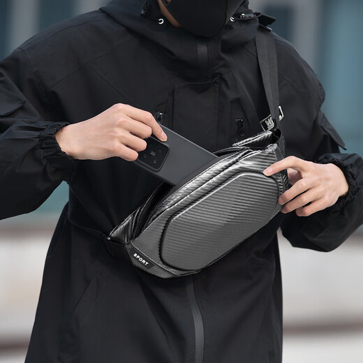 Neue trendige Marken-Hüfttasche für Herren, multifunktionale Brusttasche, Umhängetasche, Umhängetasche, leichter Luxus, modisch, vielseitig, hochwertig, schlicht, grau