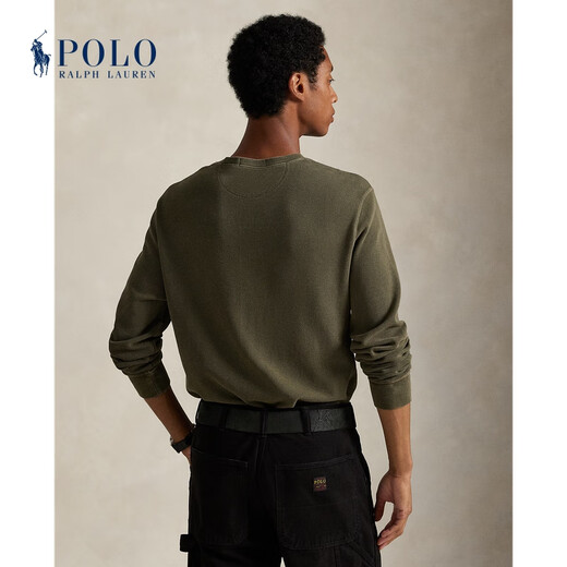 Polo Ralph Lauren Men's 25th Autumn Mesh Cotton Henley Shirt RL100211 301-Olive Green L