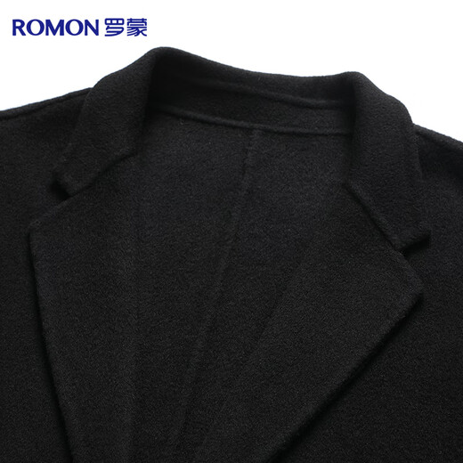 Romon 100% sheep wool pure wool double-sided woolen coat men's windbreaker mid-length autumn and winter woolen coat