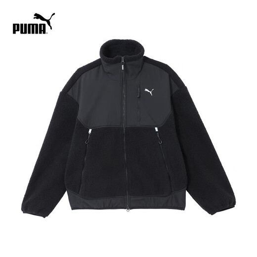 PUMA thickened cold insulation and warm imitation sherpa jacket for men and women autumn and winter stand collar jacket top 629733