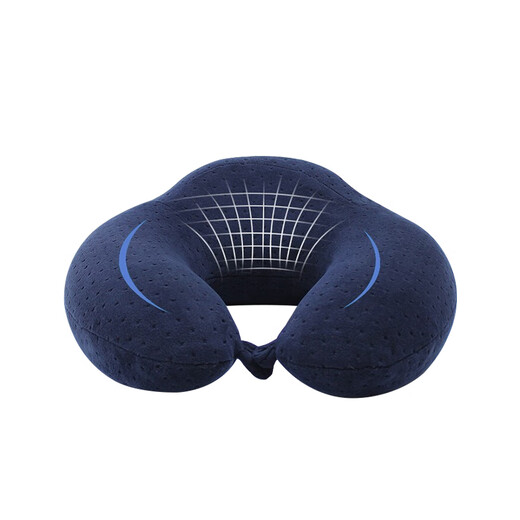 Kalai decorated u-shaped pillow car neck pillow nap pillow memory foam neck u-shaped pillow travel headrest office pillow blue