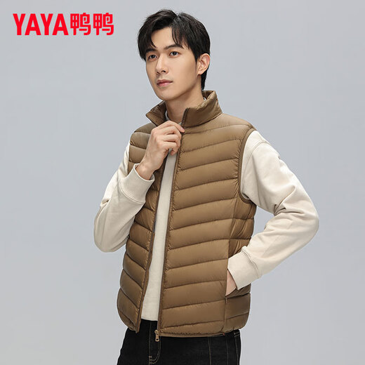 YaYa 2025 New New National Standard Lightweight Down Jacket Men's Warm, Fashionable and Trendy Outerwear Vest Vest K Black XL