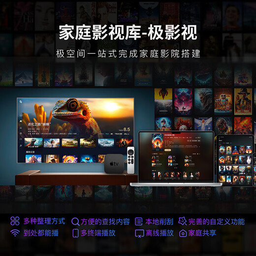 极空间私有云Q2C 2T双盘位NAS智能AI娱乐影音办公网络存储服务器(内置1块酷鹰 2TB硬盘)白色 免安装