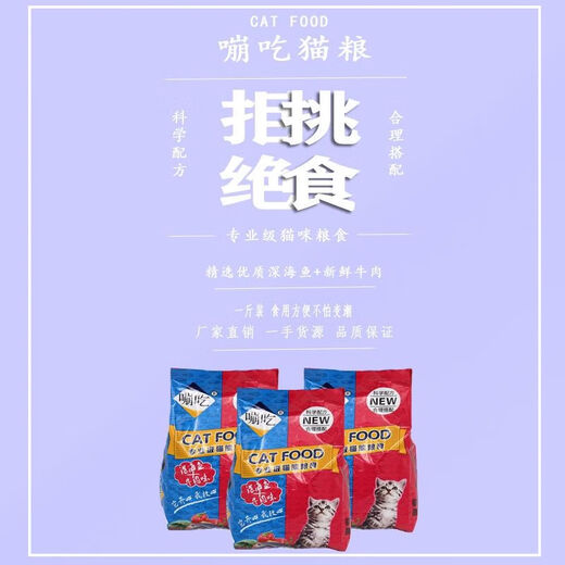 OIMG Bang Chi 500g Deep Sea Fish Plus Cat Food Designed for Picky Cats Cat Food Bang Chi Cat Food Sea Fish Beef Flavor 24 Packs