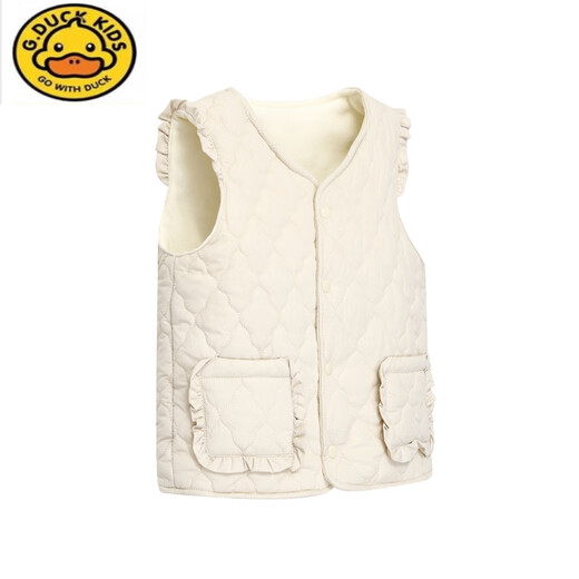 G.DUCKKIDS2025 Girls' vest for autumn and winter with velvet vest for girls and babies, thickened inner warm vest, cherry blossom pink_girls' velvet style 110 cm_100-110CM
