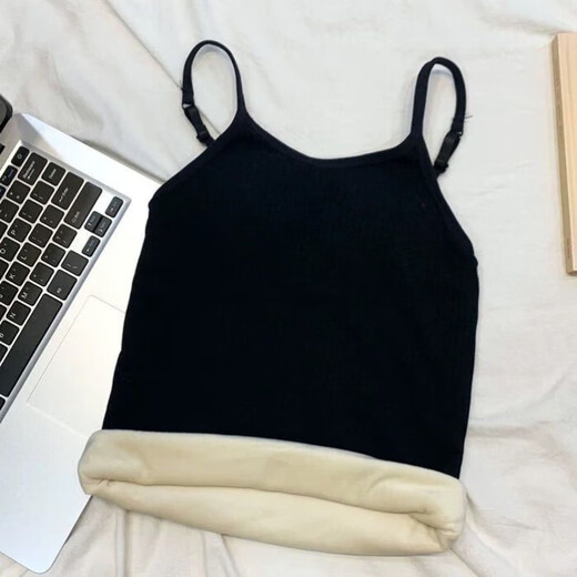 Ultraman Thermal Vest Women's 2025 New Winter Velvet Thickened Padded Underwear Suspenders Coldproof Bottoming Top for Outerwear Black + Gray Thickened Bottoming for Outerwear 60 M (Recommended -85Jin Jin is equal to 0.5kg)