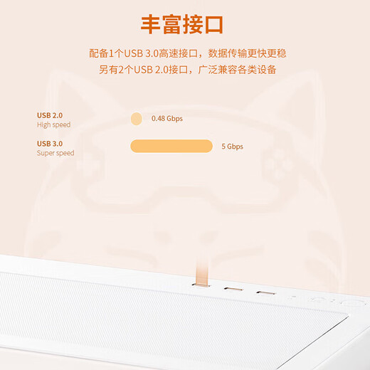 Colorful Sea View Room Computer i5 12400F/RTX5060Ti/RTX5070Ti Game Design Office 4060 Computer Host Desktop DIY Assembly Host with Nine i5 12400F丨RTX5050丨Orange Cat Customized