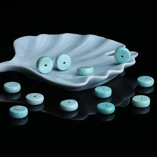 Yanyun Jewelry Collection Grade Turquoise Separator Beads Loose Beads Original Mineral Mirror High Porcelain Toy Accessories Diameter 6mm Thickness 3mm