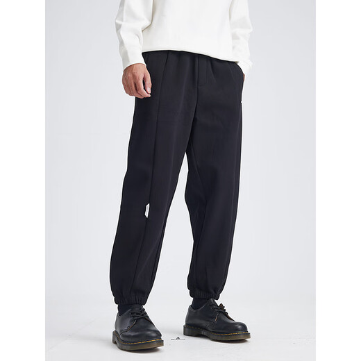 GXG Men's Black Loose Casual Pants Thick Warm Leggings Sweatpants Commuting Pants Winter New Product Black M