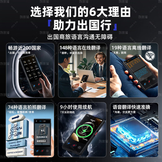 Creative pig ai translator goes abroad to carry offline translator simultaneous interpretation real-time translation artifact 2025 new travel multi-language translation smart business meeting recording pen 5G WiFi version offline translation | 148 languages | photo translation