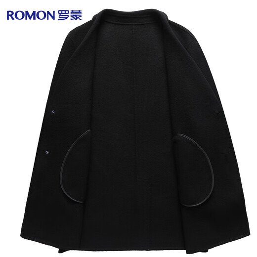 Romon 100% sheep wool pure wool double-sided woolen coat men's windbreaker mid-length autumn and winter woolen coat