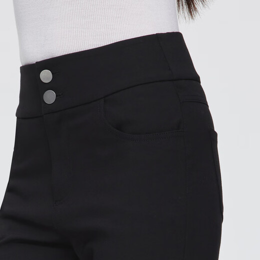 BOSIDENG down pants for women, simple elastic, slim, fashionable, warm and comfortable, outer trousers, pencil pants, black 8056 L 170/68A