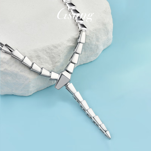 GsunG Platinum Snake Necklace for Women PT950 Pure Platinum Zodiac Year of the Snake Chain Snake Necklace Fashion Niche Priced by Grams Contact Before Buying