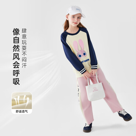 Disney girls autumn and winter sweatshirt girls Zootopia velvet thickened top children's casual pullover navy blue 140