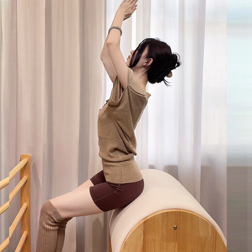 Mihong one-piece yoga suit women's new Pilates training suit with chest pad, beautiful fitness suit, khaki blouse M M