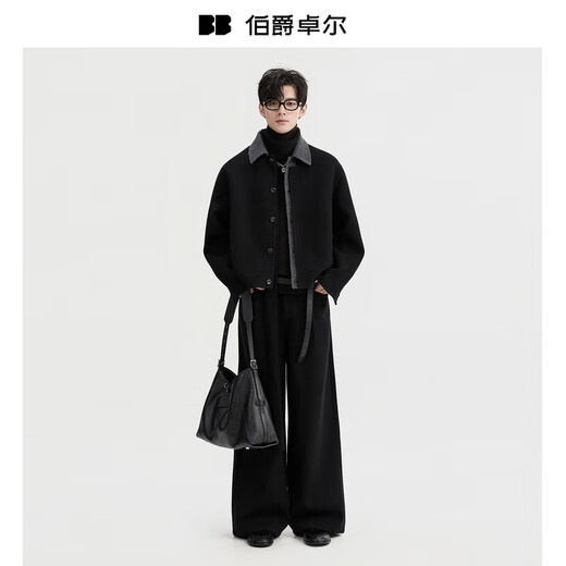 Piaget Zall full wool contrast stitching double-sided woolen jacket men's 2025 autumn and winter new commuter warm down jacket men's mountain gray regular version without liner-Z5416081B1A L (175)