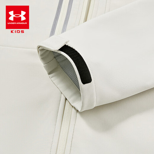 Under Armor Children's Jacket Children's Autumn and Winter Hooded Fitted Woven Thickened Jacket Winter Casual Jacket 254304397 Cream White 170