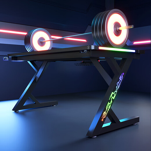 Yuekedi S3 gaming table desktop computer table solid wood home desk thickened carbon fiber can be equipped with robotic arm table S3 black carbon fiber legless lamp 120*73*75cm thickened two-segment board