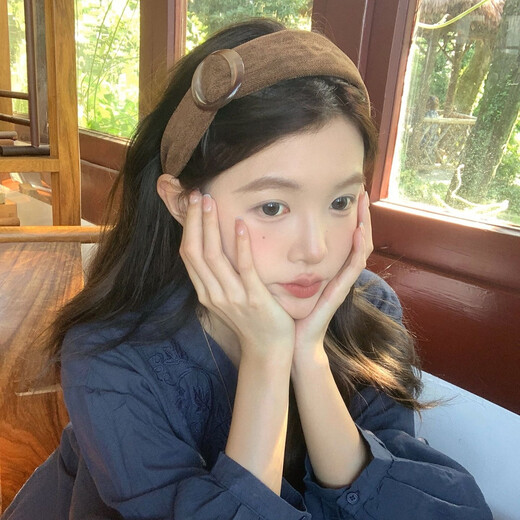 Idel Korean style simple ring wide-brimmed hair hoop women's Maillard temperament high-end pressure hair headband going out to wash face hairpin