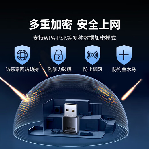 Green Alliance USB-Wireless-Netzwerkkarte, Desktop-Computer, Host, WiFi6, Wireless-Empfänger, Sender, Notebook-Verbindung, externer Netzwerk-Hotspot, Gigabit 5G-Dualband-Signal, treiberfrei, LL42 AX300-WiFi6, heißer Verkauf