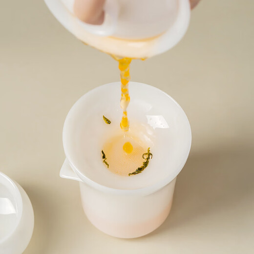 Heart cocoon raw jade ice seed tea leak tea filter dense hole high white mutton fat jade porcelain home office kung fu tea set accessories raw jade (hanting) filter set