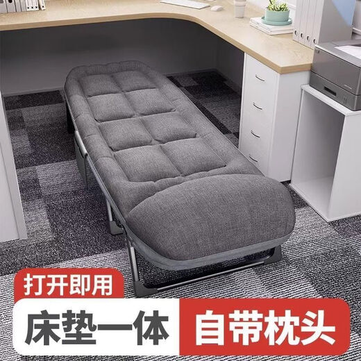 Yu senyi almuerzo descanso para la cama plegable solteros, sillas reclinables, cama de marcha al aire libre acompañante acompañante de la oficina portátil NAP ARTIFACT 17062*180cm Tubo redondo Camino triple negro