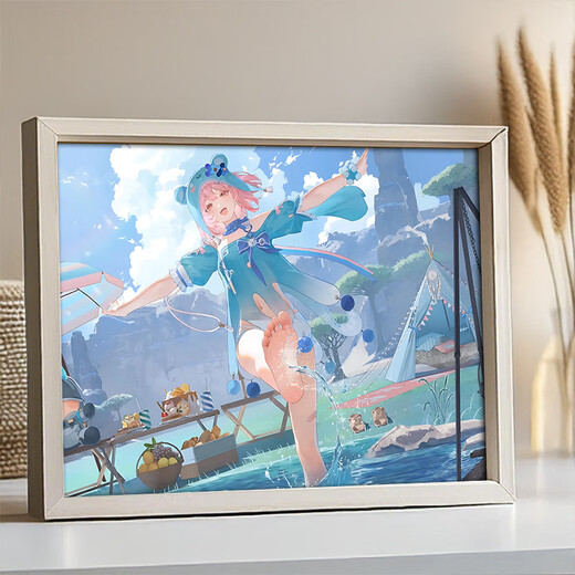 Haoji-Arc Dust White Peripheral Photo Frame Anime Cartoon Sekundärbildeinstellungen Wohnzimmer Schlafzimmer Zimmer Ornamente Geschenke für Freunde Zm14222-Smart A4 Zoll * 1 Rahmen 1 Bild * großer Größe (Ladenmanager)