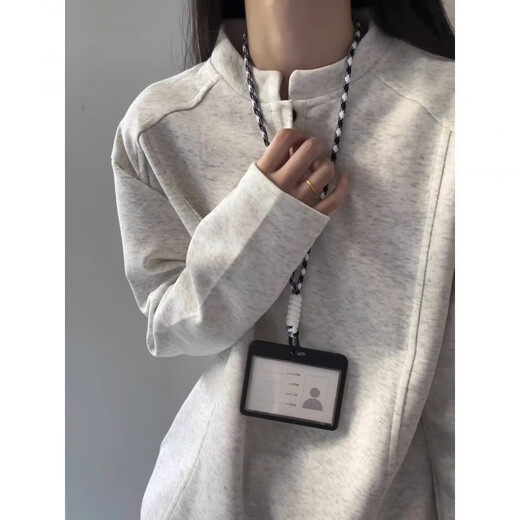 Yiqun cleanfit splicing deconstructed long-sleeved t-shirt sweatshirt for men in autumn Henry collar heavy right shoulder inner layering shirt for men white gray XL recommended 120-140Jin Jin equals 0.5 kg