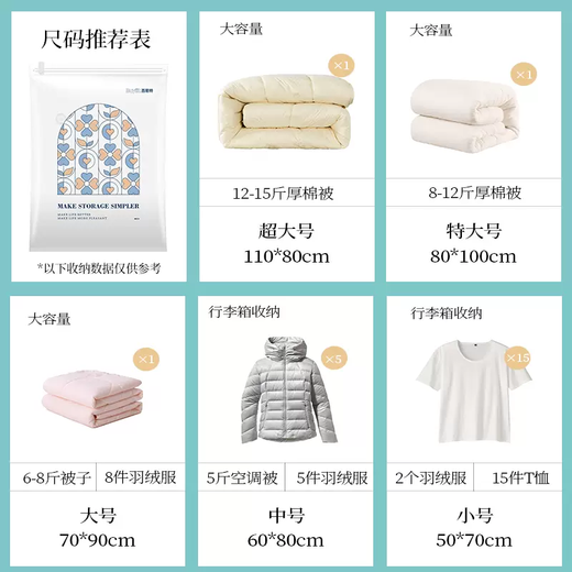 Yusenyi vacuum compression bag storage bag for clothes and quilts, special evacuation clothing storage air bag, down jacket quilt shrink bag, 11-piece set (2 extra large, 4 extra large, 4 large) - electric pump 11