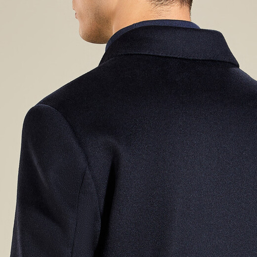 Antonio 100% Australian wool autumn and winter thick business pure wool jacket men's lapel commuting casual short woolen jacket navy blue 2XL 54 (185/100A)