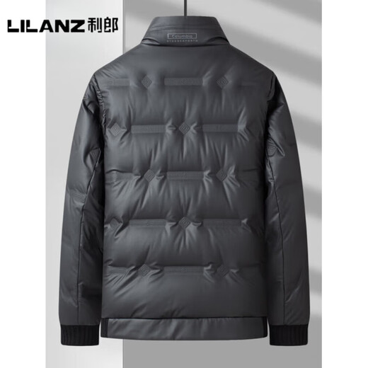利郎（LILANZ）2025冬季新款皮羽绒服男士立领加厚中年爸爸冬装外套鸭绒防寒保暖 黑色 A03-旗舰款 M 170