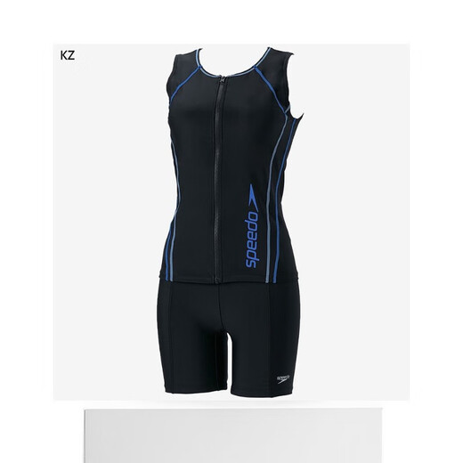 Speedo women's split V-shaped swimsuit competition fitness training room kr(blackxred) S xo