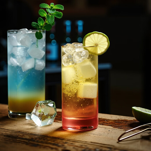 CLITON Japanese-style Colin cup bar straight long drinking glass mixing cup Long Island ice tea cocktail cup 290ml 2 pieces