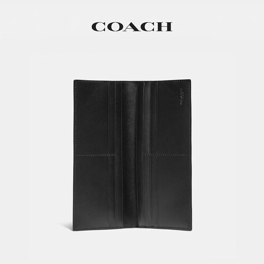 COACH Men's Classic Logo Chest Pocket Wallet Charcoal/Black