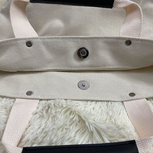 Fantasy commuter lunch box bag for women working bucket bag ins student tutoring portable canvas bag temperament hand-carrying ladies bag square style beige (magnetic buckle at the bag mouth + inner zipper patch pocket)