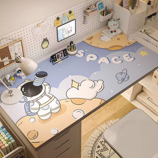 语森忆桌垫电脑桌书桌垫子学生儿童防水可擦洗学习写字梳妆台桌面保护办公桌布 加油英文 40*100厘米