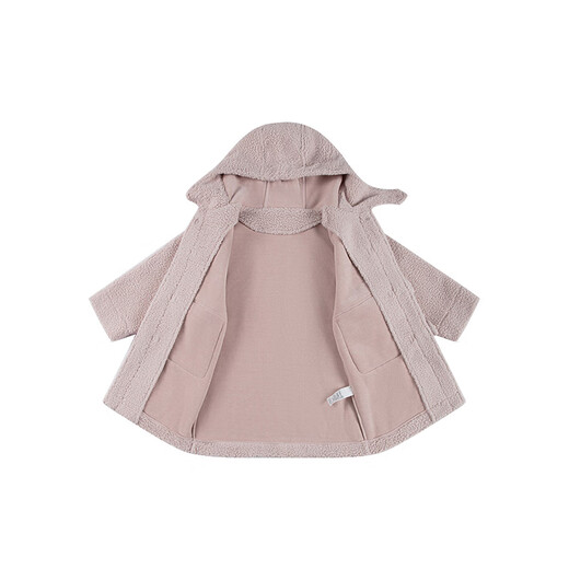 MUJI Children's Washable Fleece Horn Button Jacket Children's Boys and Girls Polar Fleece Coat 25 Winter CB31CC5A Pink 130/64A