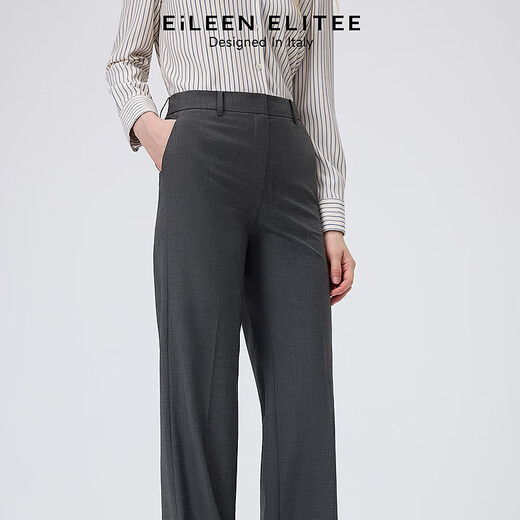 Langzi Design Business Gray Wool Professional Slim Temperament Women's Suit Pants 2026 Spring New Medium Gray S