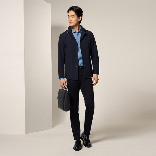 JODOLL navy blue hooded comfortable long-sleeved windbreaker men's business casual all-match urban commuter windbreaker navy blue XL 52