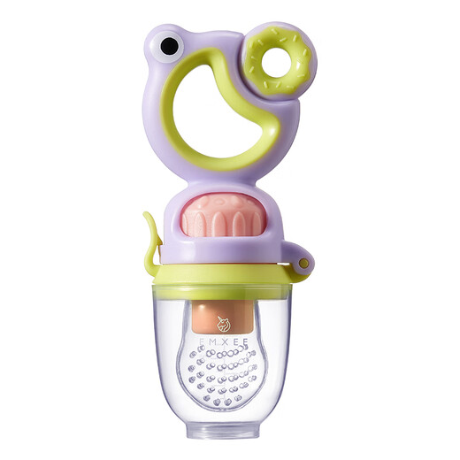Manxi (EMXEE) Bite and Play Baby Fruit Food Device Baby Bite and Play Fruit Eater Artifact Bite Bag Pacifier Tooth Fixer Nice Purple 1 Pack