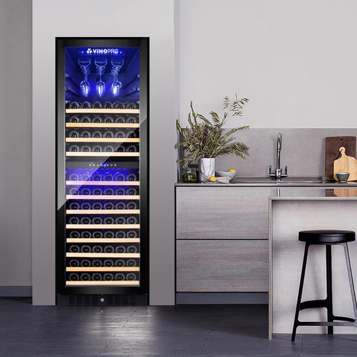 VINOPRO/Vipinnuo red wine cabinet constant temperature wine cabinet home ice bar embedded solid wood refrigerator black
