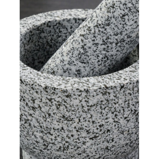Stone garlic mortar, garlic masher, garlic masher, household grinding bowl, stone mortar, garlic large, raw stone polished bluestone mortar, cover