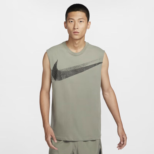 耐克（Nike）背心男装2025春季新款DRI-FIT运动服快干透气跑步健身训练无袖T恤 FZ8031-053暗泥灰 L