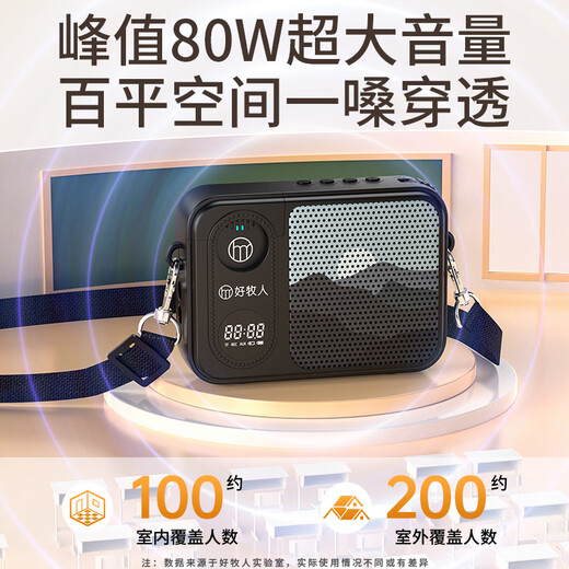 Good Shepherd wireless lavalier microphone amplifier Little Bee teaching guide outdoor guide anti-howling portable Bluetooth high volume ultra-long battery life speaker one for two