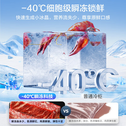 Midea Freezer Frequency Converter Household Freezer - 40°F, 80% Frost Reduction, Antibacterial, First Level Energy Efficiency 253L, Large Capacity Alloy Liner, Dual-Purpose Refrigeration and Freezing 253KEM 253L